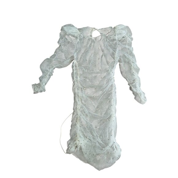FOR LOVE & LEMONS Pearl Mesh Ruched Sheer Dress Size Small - Picture 9 of 10